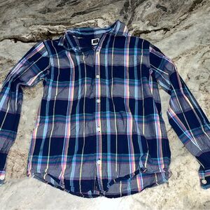 Janie and Jack Boy’s Blue Plaid Shirt